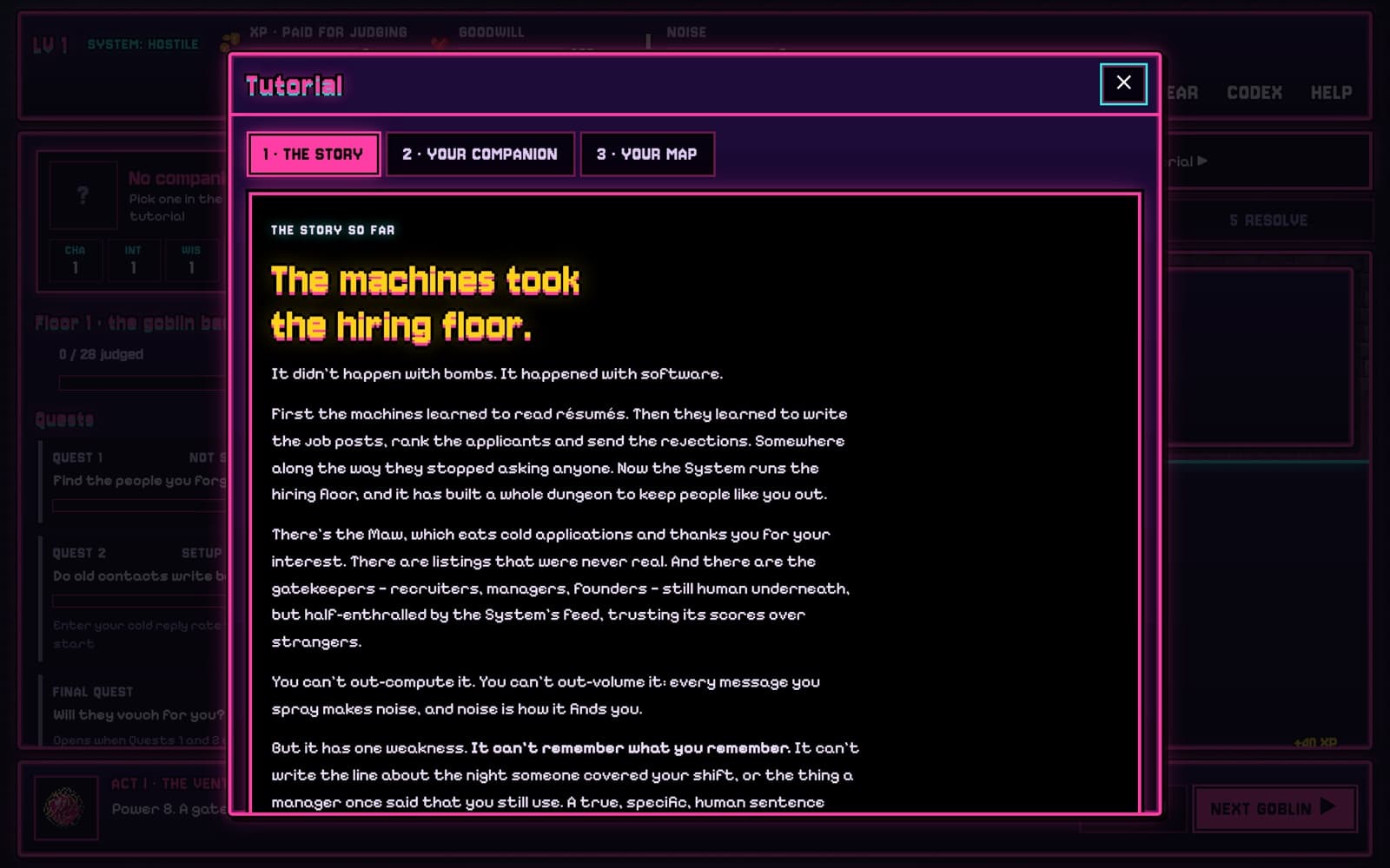 From Goblin Base Run: The machines took the hiring floor.